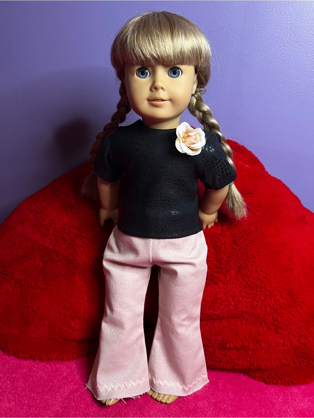 Y2K Sparkly Pants & Snake Print Top- Fits 18” Dolls- American Girl Doll
